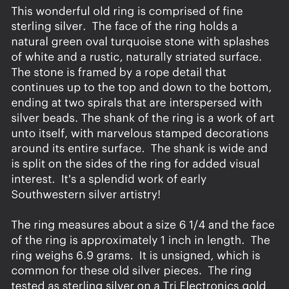 Vintage turquoise Native American silver ring - Picture 8 of 9